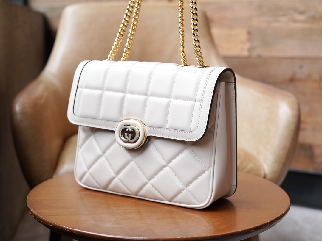 Deco Series Small Shoulder Bag - White