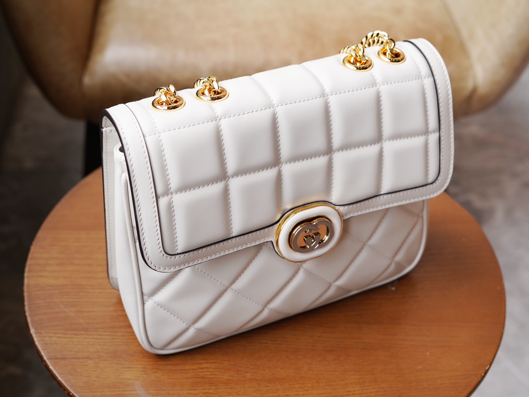 Deco Series Small Shoulder Bag - White