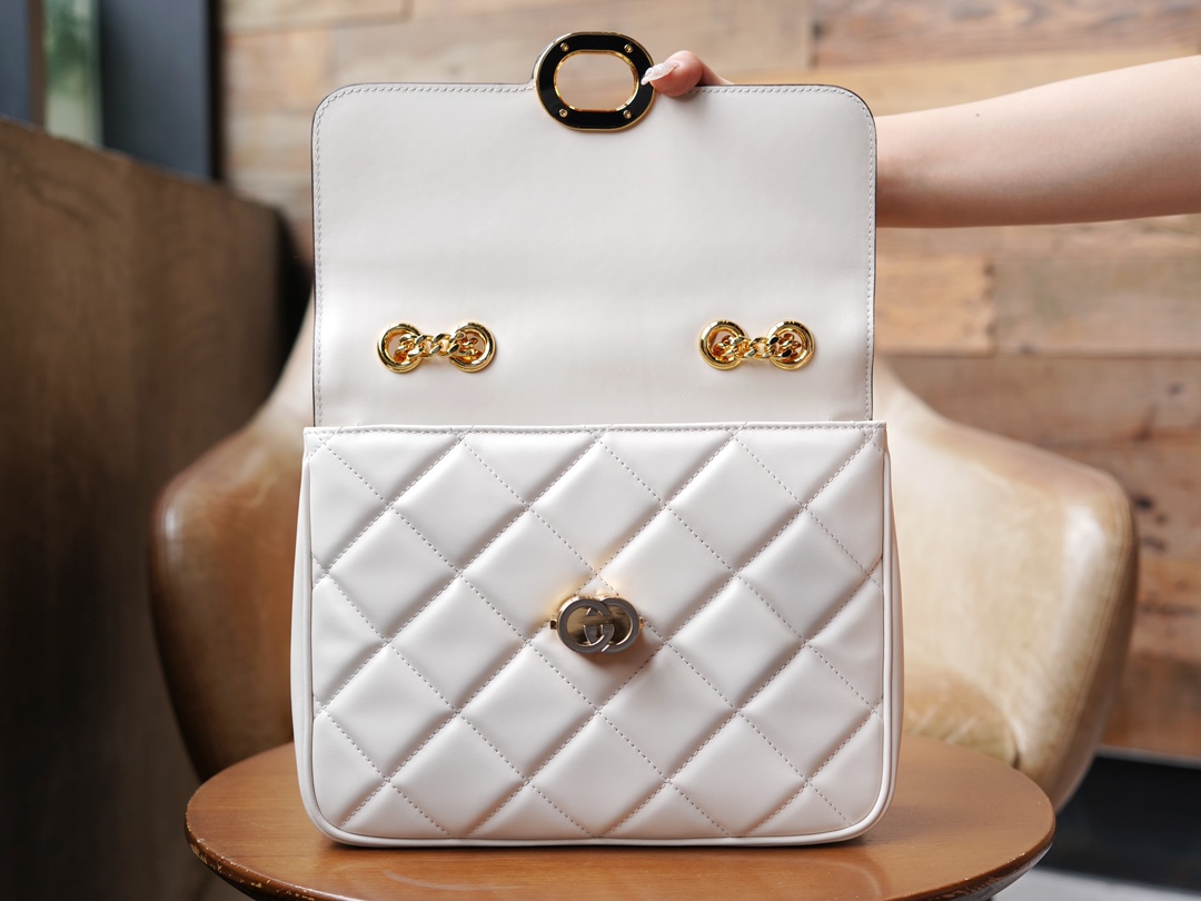 Deco Series Small Shoulder Bag - White