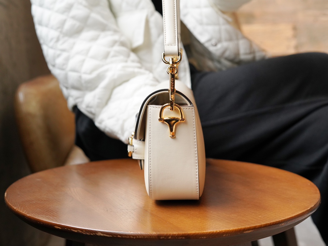 Horsebit 1955 Series Hobo Bag - White