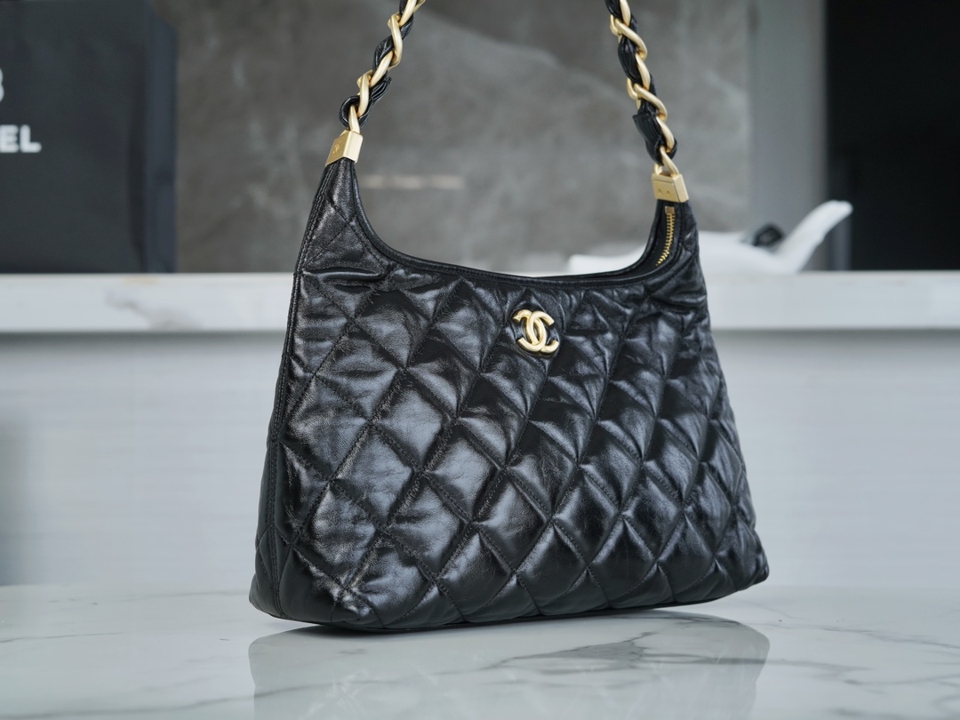 Chanel 24A Hobo Large Leather Soft Oiled Lambskin  