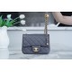 Chanel 23K Classics Flap Bag Metal Ball Square Fatty Dark Grey Most Beautiful Gold Ball Fatty  