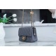 Chanel 23K Classics Flap Bag Metal Ball Square Fatty Dark Grey Most Beautiful Gold Ball Fatty  