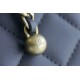 Chanel 23K Classics Flap Bag Metal Ball Square Fatty Dark Grey Most Beautiful Gold Ball Fatty  