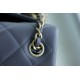 Chanel 23K Classics Flap Bag Metal Ball Square Fatty Dark Grey Most Beautiful Gold Ball Fatty  