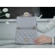 Chanel 23K Classics Flap Bag Metal Ball Square Fatty Light Grey Most Beautiful Gold Ball Fatty  