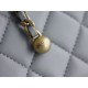 Chanel 23K Classics Flap Bag Metal Ball Square Fatty Light Grey Most Beautiful Gold Ball Fatty  