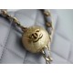 Chanel 23K Classics Flap Bag Metal Ball Square Fatty Light Grey Most Beautiful Gold Ball Fatty  