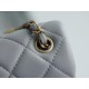 Chanel 23K Classics Flap Bag Metal Ball Square Fatty Light Grey Most Beautiful Gold Ball Fatty  