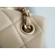 Chanel 23K Classics Flap Bag Metal Ball Square Fatty Beige  