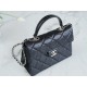 Chanel 24P Handle Kelly Box Black Large Fine-Grained Caviar Calfskin