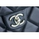 Chanel 24P Handle Kelly Box Black Large Fine-Grained Caviar Calfskin