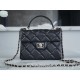 Chanel 24P Handle Kelly Box Black Small Fine-Grained Caviar Calfskin  