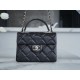 Chanel 24P Handle Kelly Box Black Small Fine-Grained Caviar Calfskin  