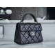 Chanel 24P Handle Kelly Box Black Small Fine-Grained Caviar Calfskin  