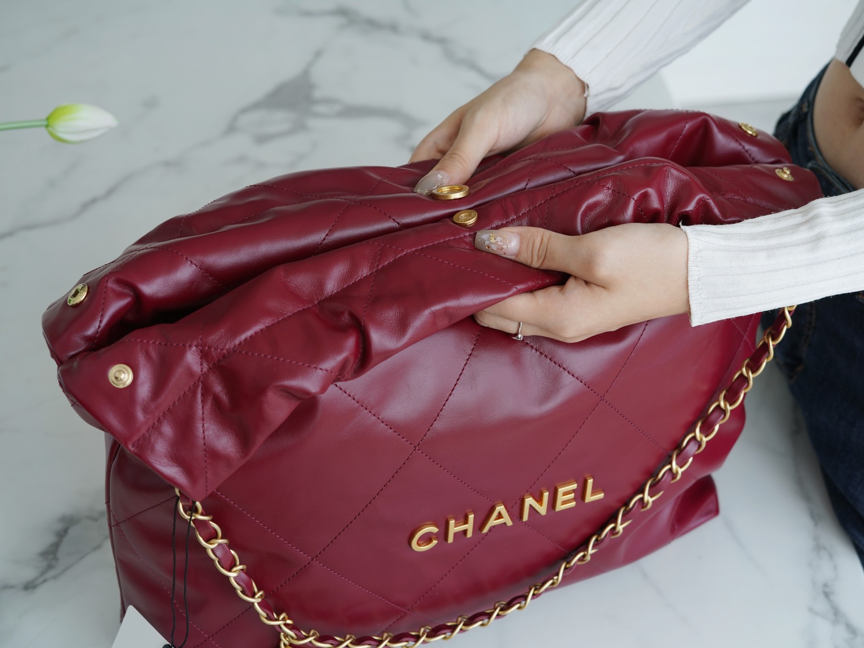 Chanel 22P Spring/Summer New 22 Bag Rouge Red Medium  