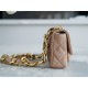 Chanel 22S Chunky Chain CF Shoulder Bag Mini Milk Tea Color Chanel 22SS Spring/Summer Runway Chunky Chain Shoulder Bag Lambskin  