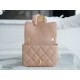 Chanel 22S Chunky Chain CF Shoulder Bag Mini Milk Tea Color Chanel 22SS Spring/Summer Runway Chunky Chain Shoulder Bag Lambskin  