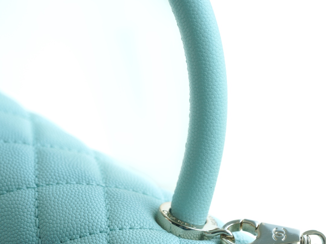 Coco Handle New Calfskin Handle Medium Baby Blue Calfskin  