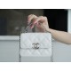 Chanel 22S Enamel Handle Chain Bag White Silver Hardware Caviar Calfskin  