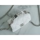 Chanel 22S Enamel Handle Chain Bag White Silver Hardware Caviar Calfskin  