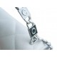 Chanel 22S Enamel Handle Chain Bag White Silver Hardware Caviar Calfskin  