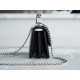 Chanel 22S Enamel Handle Chain Bag Black Lambskin Classic Diamond Quilting + Iconic Double C Logo Design  