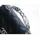 Chanel 22S Enamel Handle Chain Bag Black Lambskin Classic Diamond Quilting + Iconic Double C Logo Design  