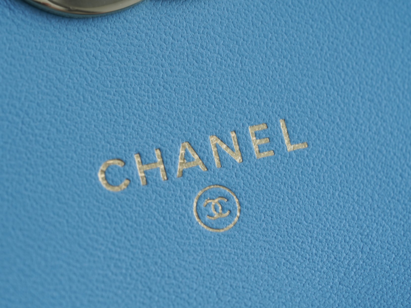 Chanel 22S Enamel Handle Chain Bag Blue Lambskin Classic Diamond Quilting + Iconic Double C Logo Design  