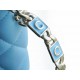 Chanel 22S Enamel Handle Chain Bag Blue Lambskin Classic Diamond Quilting + Iconic Double C Logo Design  