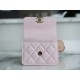 Chanel 22S Enamel Handle Chain Bag Pink Lambskin Classic Diamond Quilting + Iconic Double C Logo Design  