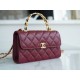 Chanel 22B Enamel Buckle Kelly Large Burgundy Lambskin  