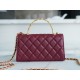 Chanel 22B Enamel Buckle Kelly Large Burgundy Lambskin  