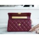 Chanel 22B Enamel Buckle Kelly Large Burgundy Lambskin  