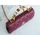 Chanel 22B Enamel Buckle Kelly Large Burgundy Lambskin  