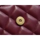 Chanel 22B Enamel Buckle Kelly Large Burgundy Lambskin  