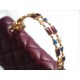 Chanel 22B Enamel Buckle Kelly Large Burgundy Lambskin  