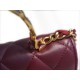 Chanel 22B Enamel Buckle Kelly Large Burgundy Lambskin  