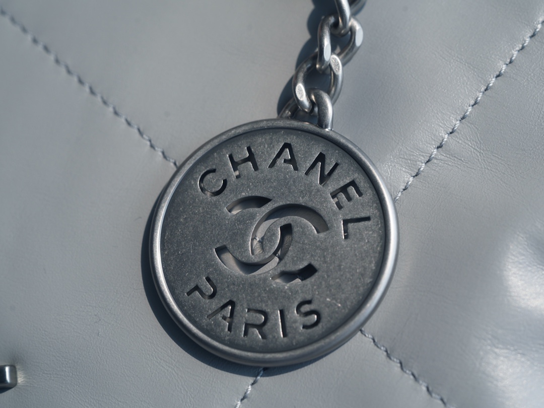 Chanel 22P Spring/Summer New 22 Bag Grey Silver Hardware Small  