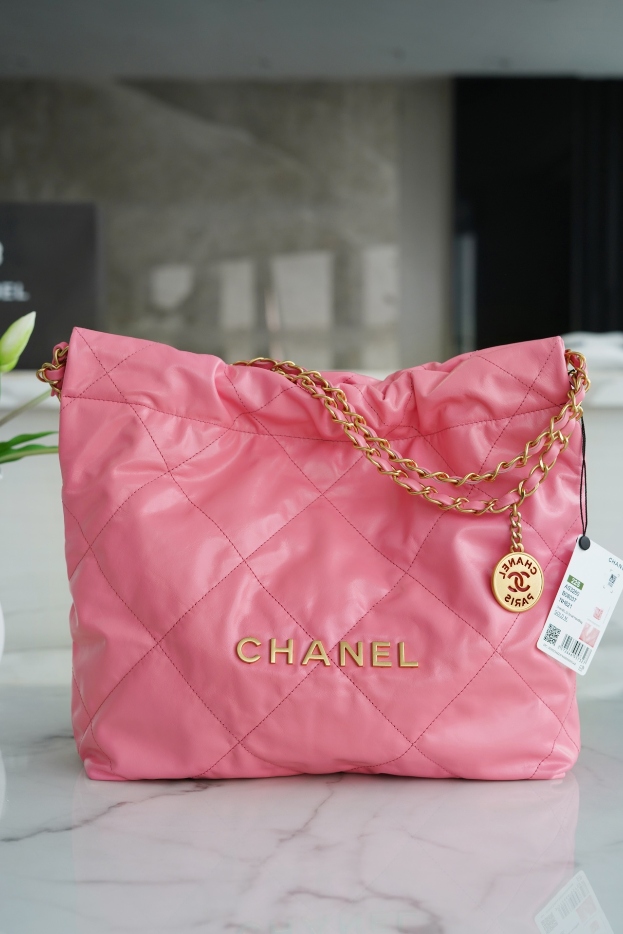 Chanel 22P Spring/Summer New 22 Bag Coral Pink Small  