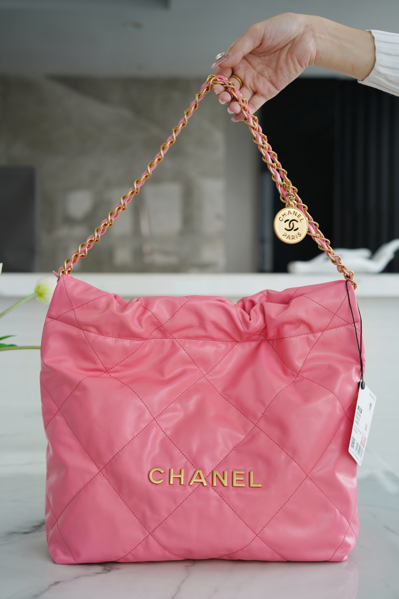 Chanel 22P Spring/Summer New 22 Bag Coral Pink Small  