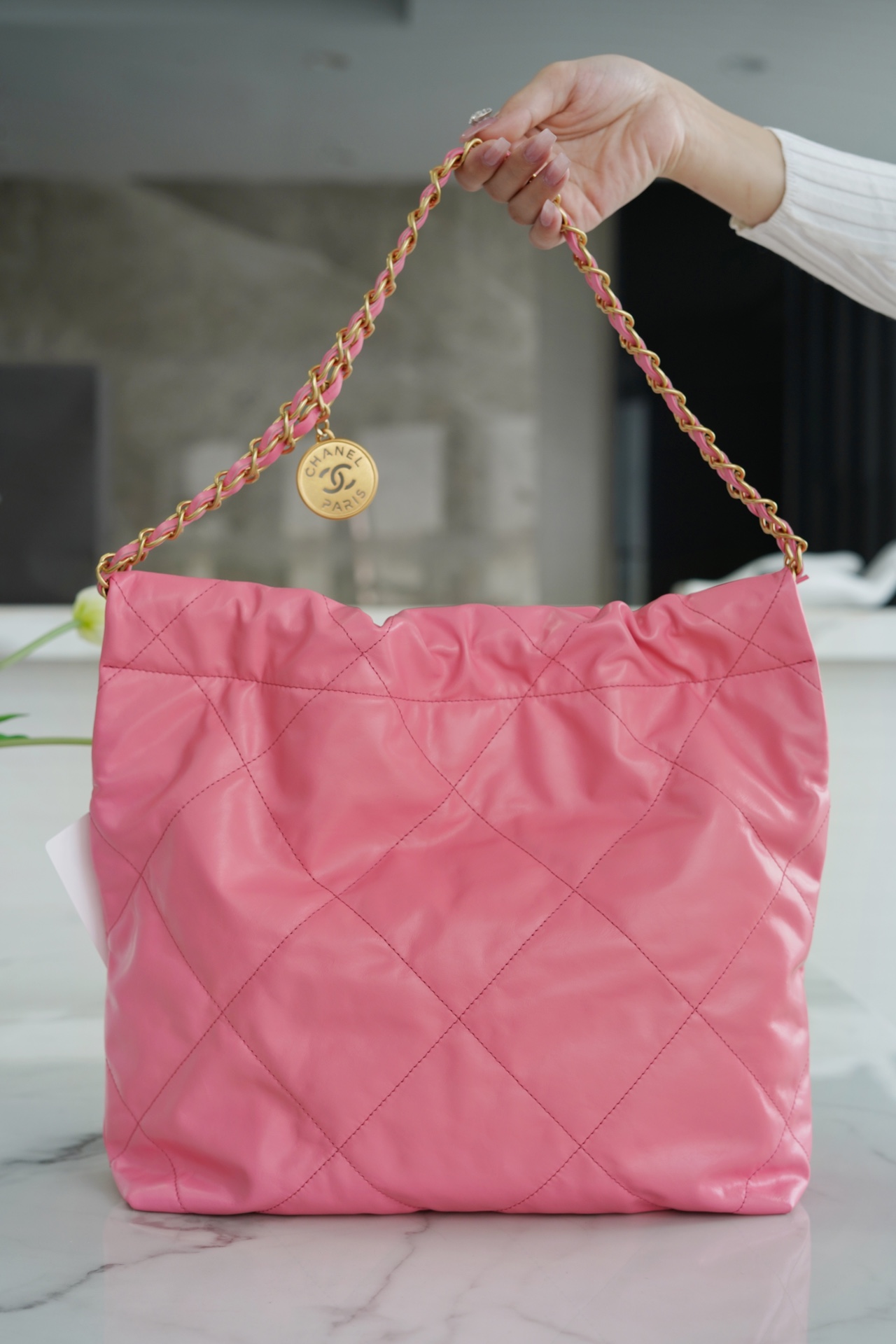 Chanel 22P Spring/Summer New 22 Bag Coral Pink Small  