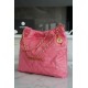 Chanel 22P Spring/Summer New 22 Bag Medium Coral Pink Glossy Calfskin