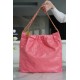 Chanel 22P Spring/Summer New 22 Bag Medium Coral Pink Glossy Calfskin