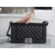 Chanel Leboy Small Pebbled Black Silver Medium Caviar Calfskin  