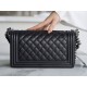 Chanel Leboy Small Pebbled Black Silver Medium Caviar Calfskin  