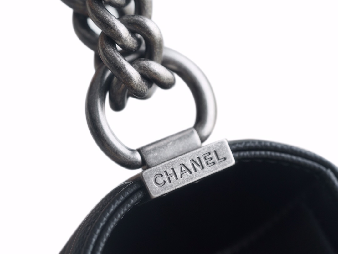 Chanel Leboy Small Pebbled Black Silver Medium Caviar Calfskin  