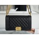 Leboy Small Pebbled Black Gold Medium Caviar Calfskin  