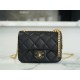 Chanel 22P Enamel Buckle Square Fatty Black Original Lambskin  