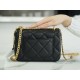 Chanel 22P Enamel Buckle Square Fatty Black Original Lambskin  